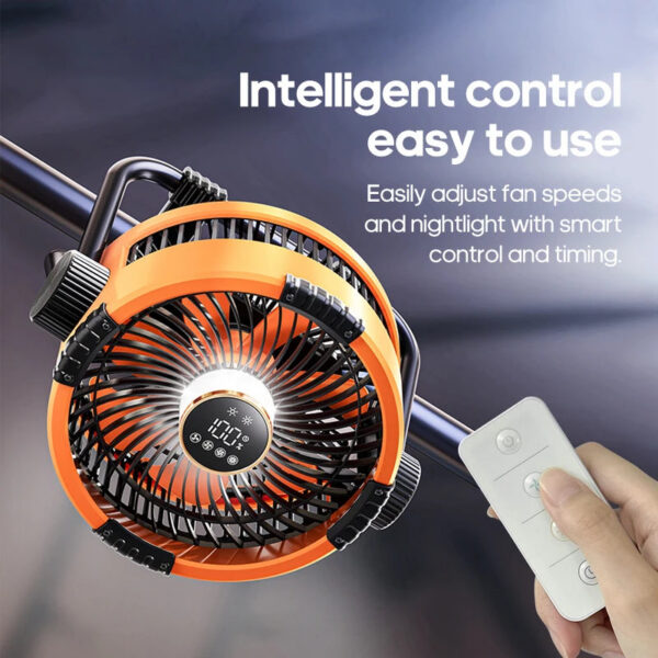 1399ddc9db9de99e Portable 6 in 1 Outdoor Camping Fan 20000mAh Rechargeable Wireless Tent Ceiling Fan 4 Speed Adjustment LED Lighting Power Bank