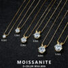 Lnngy 0.5ct-5ct Moissanite Pendant Necklace With Certificate For Women Original Real 925 Silver Chain Solitaire Drop Necklaces