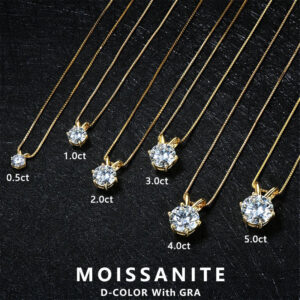 13accaf42cc7c1ee Lnngy 0.5ct-5ct Moissanite Pendant Necklace With Certificate For Women Original Real 925 Silver Chain Solitaire Drop Necklaces