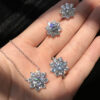 13b0c6f4965d9dda COSFIX Moissanite For Women 1 CT D Color VVS1 Excellent Cut Round Diamond Suower Pendant Necklace Sier Jewelry