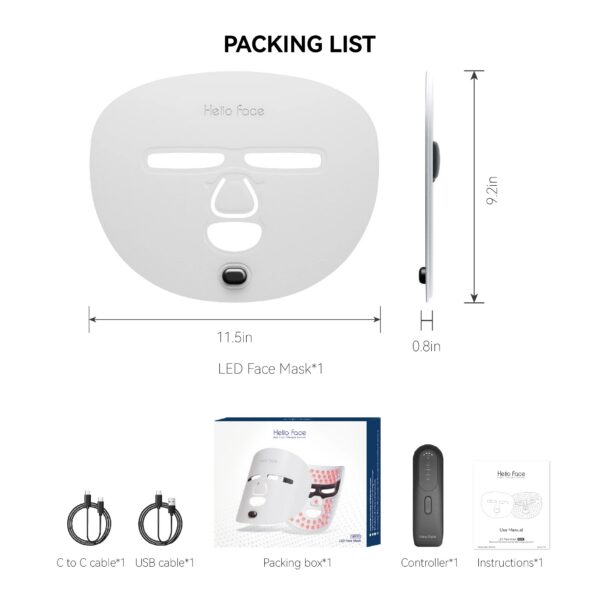 13bb03c000702734 Hello Face Wireless Near-Infrared Light and Red Light Therapy Facial Mask For Powerful Anti-ageing Professional Ultra-light Mask
