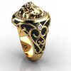 13bb5a2a5d1bc891 HOYON Gold Color Full Diamond Zircon Lion Wedding Punk Style Engagement Ring for Men's Retro Women's Jewelry