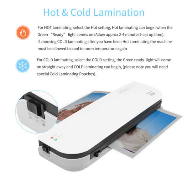 13cdfd57138cac85 OSMILE SL289 Desktop Laminator hine Set A4 Size Hot and Cold Lamination 2 Roller System 9 inches Max Width for A4/A5/A6