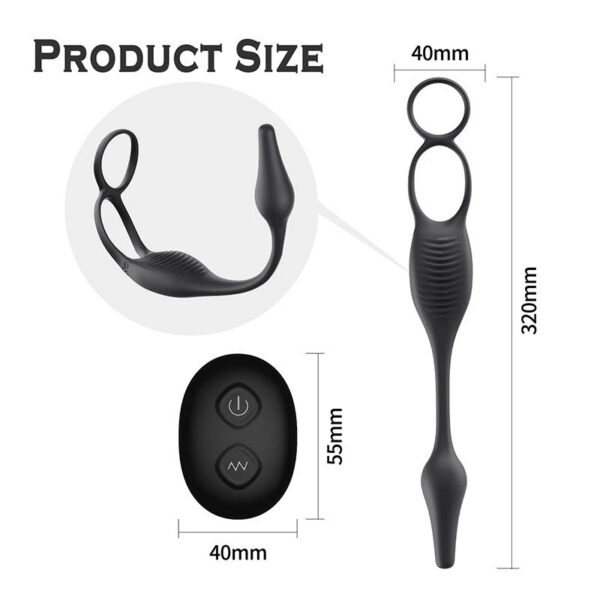 Vibrating Butt Plug Remote Control Prostate Massager Anal Vibrator with Ring Perineum Stimualtor Sex Toy for Men