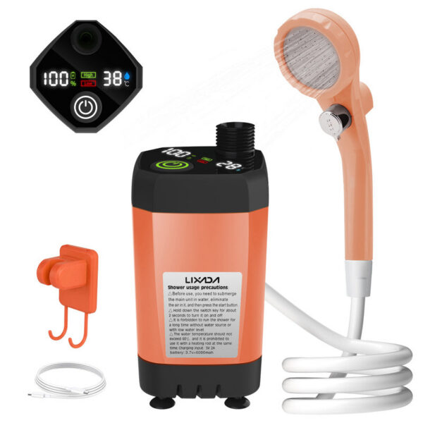 140167cbfd025af8 Camping Pump RV Outdoor Camp w/Full Screen Intelligent Digital Display Adjustable 6000mAh Shower Kit