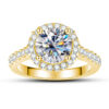 141813f37ee2e99c JoyceJelly 1CT 6.5MM Moissanite Diamond Rings Female Sterling Sier Plated 14K Gold Wedding Engagement Fine Jewelry