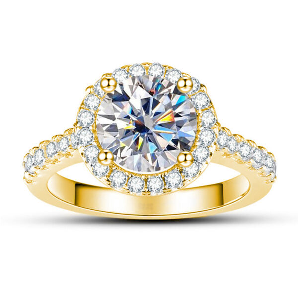141813f37ee2e99c JoyceJelly 1CT 6.5MM Moissanite Diamond Rings Female Sterling Sier Plated 14K Gold Wedding Engagement Fine Jewelry