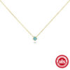 CANNER Real Sterling Sier Diamond Turquoise Flower Pendant Necklaces Chain for Women Wedding Jewelry Gifts Collares Choker