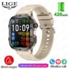 LIGE New Smart 1.96 Inch Screen 420 MAh Bluetooth Call Voice Assistant Watch Sports Fiess Waterproof Smartwatch For Men