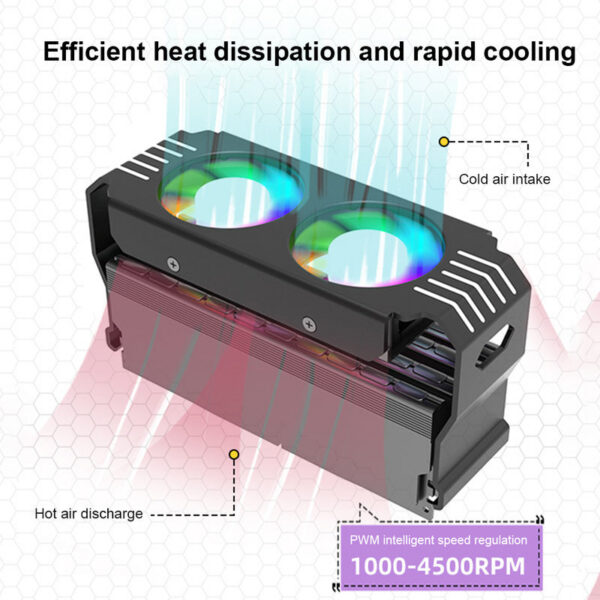 Computer RAM Memory Module Cooler PC Dual 120mm Fan ARGB Sync PWM Fans Aluminium RGB Coog Radiator for DDR4 DDR5