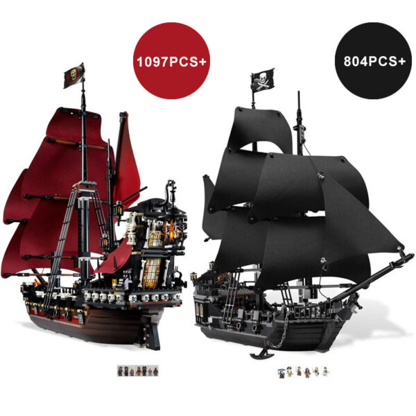 145d56e9056cc01e Pirates The Black Pearl And Queen Anne's Revenge Ship Building Block Model Assemble Bricks Toys Kids Gifts Fit MOC 4195 4184 Set