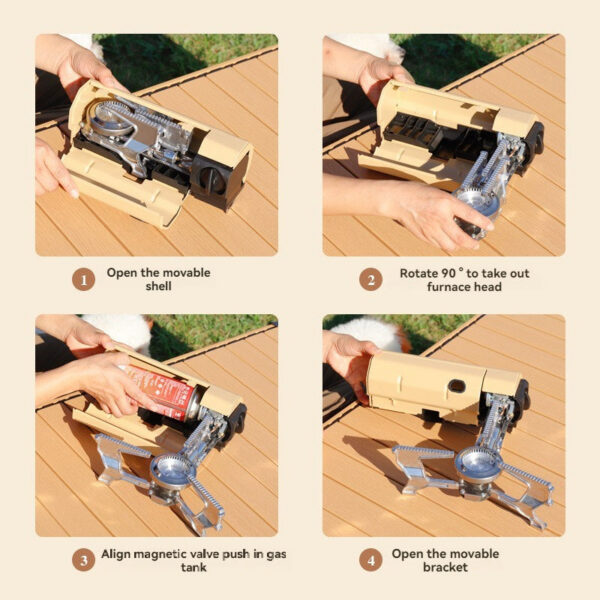 Camping Stove 2670W Portable Folding Cassette Gas Burner Outdoor Picnic Travel Cooking Grill Cooker Heating System