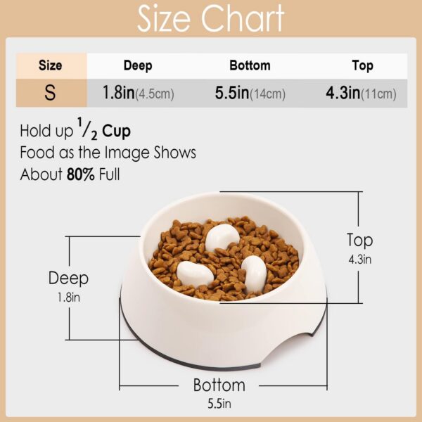 Super Design Slow Feeder Dog Bowl, 1 Cup, Nonslip, Heat-Resistant, Sturdy, Suitable for Small to Medium Sized Dogs