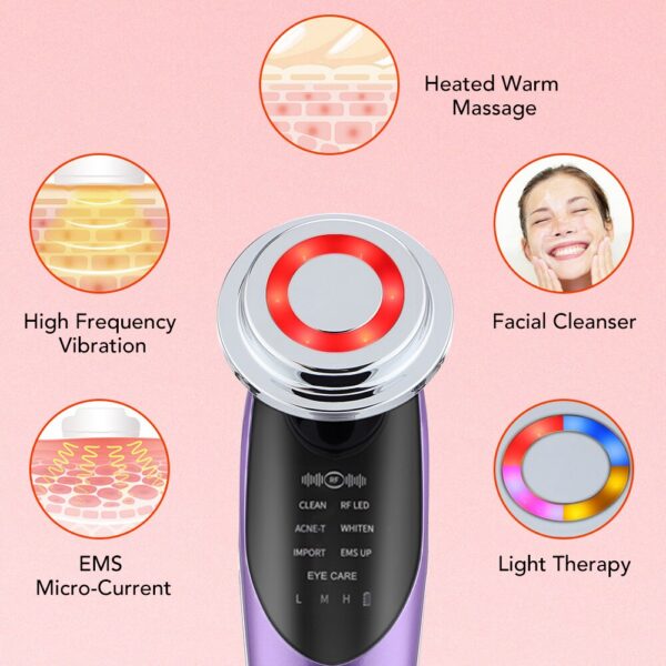 1494505bdf1f3f3b 7 in 1 Face Lift Devices EMS RF Microcurrent Skin Rejuvenation Women Facial Massager Light Therapy Anti Aging Wrinkle Beauty