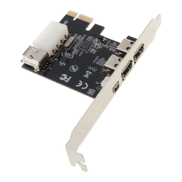 14a2932cc543ea6f PCIe 3 Ports 1394A Firewire Expansion Card, PCI for Express (1X) to External IEEE 1394 Adapter Controller (2 6 P + 1