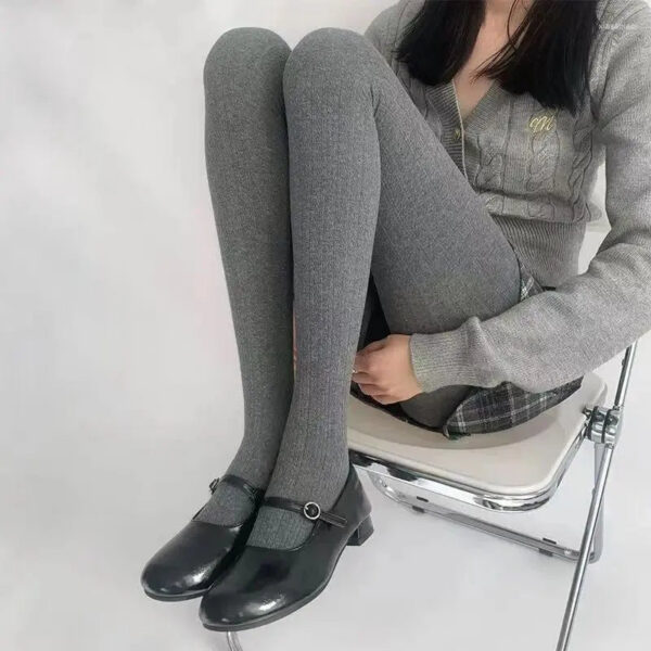Women Socks Leggings Pantyhose Fleece Woman Spring And Autum Solid Color Thickened Complexioned Simple Commute Worn Outside Thin Fluffy