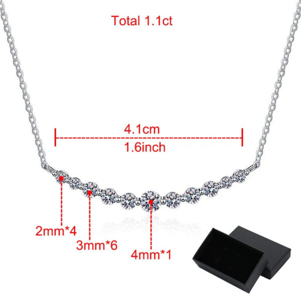 Smyoue Total 1.1ct All Moissanite Necklace for Women Sparkling Lab Diamond Pendant Jewelry 100% S Sterling Sier GRA