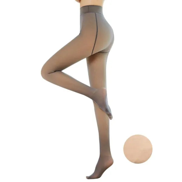 14b8c4800016630b Socks & Hosiery Women Winter Warm Fake Translucent Pantyhose Thicken Faux Fleece Lined Seamless Stockings Slimming Legs Opaque Footed
