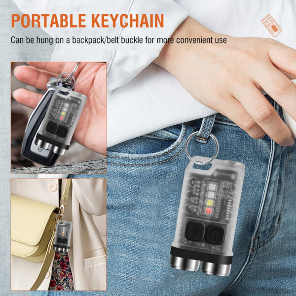 14c5d017b27cf303 Mini Portable Key LED Flashlight TYPE C Rechargeable Camping Hiking Lantern High Power Luminous Flash Light Pocket Torch