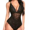 Avidlove Women Snap Crotch Lingerie Sexy Bodysuit Deep V Teddy One Piece Lace Babydoll