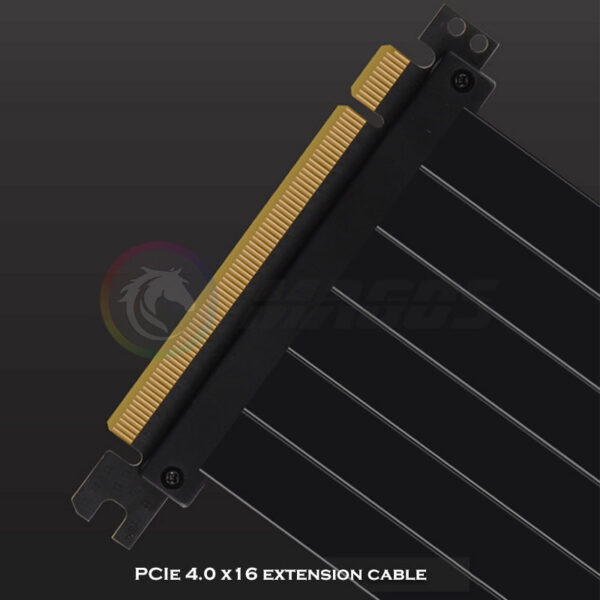 PCIE 4.0 X16 Riser Cable Video Card Extension Shielded Flexible 90° Mounting GPU Express Lossless Black/White