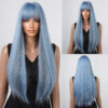 Black Long Straight for Women Natural Hair Synthetic Wigs Daily Cosplay Heat Resistant