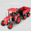 1:24 Four-wheel Walking Tractor Model Toy Alloy Body Rubber Tire Retro Agricultural Vehicles Models Sound Light Sliding Gifts