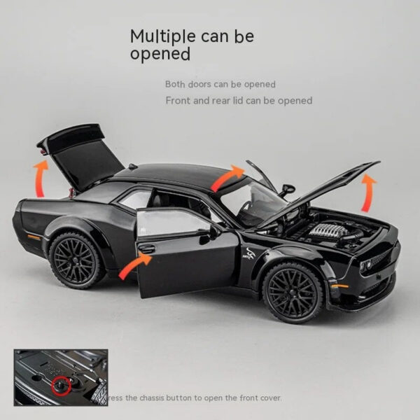 14e89efff9e188c0 Dodge Challenger for 1: 32 Scale Die Cast Metel Toy Pull Back Hellcat Model Cars with Sound and Light Hellc