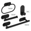 4PCS Wall Mount Toilet Towel Holder Adhesive Black Sier Kitchen Roll Paper Stand Hanging Napkin Rack Bathroom Set
