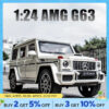 1:24 AMG G63 Model Car, Zinc Alloy Pull Back Toy Car with Sound and Light for Kids Boy Girl Gift
