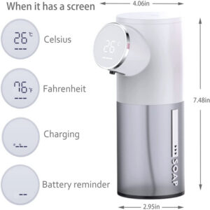 Automatic Dispenser USB Rechargeable 320ml Liquid Soap Dispensers Digital Display Foam Hand Sanitizer hine Home