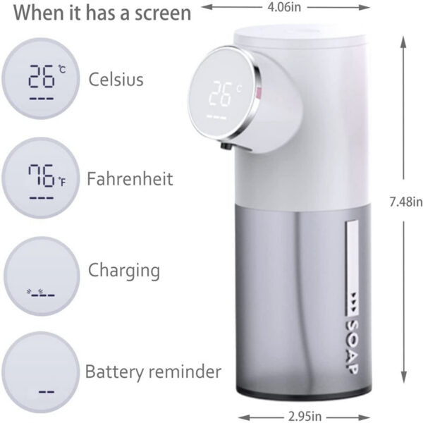 14facfb98eca41d1 Automatic Dispenser USB Rechargeable 320ml Liquid Soap Dispensers Digital Display Foam Hand Sanitizer hine Home