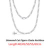 15220e0af89437a8 ORSA JEWELS Handmade Italy Diamond-Cut Figaro Necklace Genuine Sterling Sier Man Woman Neck Chain Jewelry Gift SC34