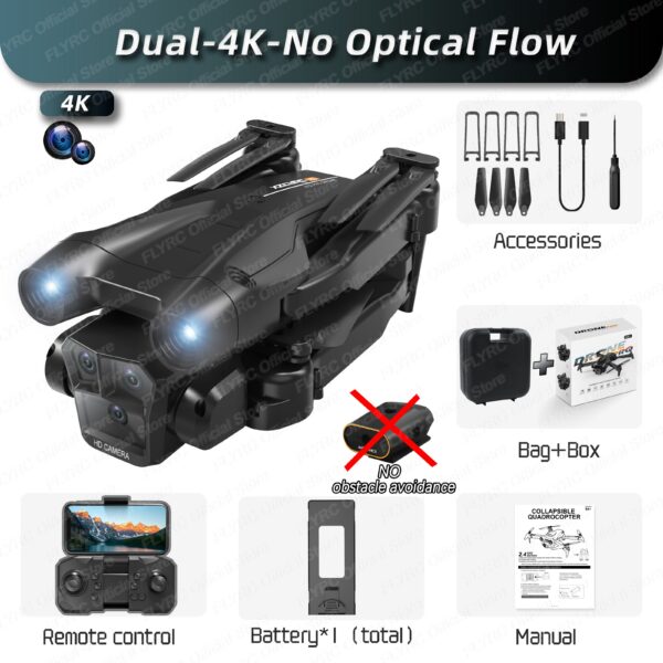 152d244961ce43b2 New M4 Drone 4K Professinal With Wide Angle Triple HD Camera Foldable RC Helicopter WIFI FPV Height Hold Apron Sell