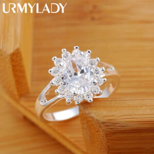 1531631841bd2a00 Popular brands Sterling Sier crystal flower moissanite diamond Rings For Women Fashion Wedding Party Gifts Jewelry