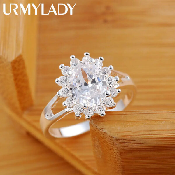 1531631841bd2a00 Popular brands Sterling Sier crystal flower moissanite diamond Rings For Women Fashion Wedding Party Gifts Jewelry