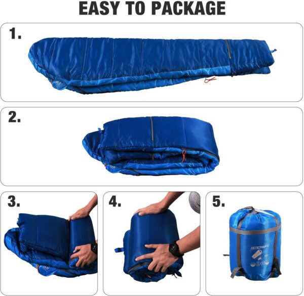 REDCAMP Kids Sleeping Bag, 3-4 Season Childrens Sleeping Bags for Warm or Cold Weather, Ideal for Camping, Hiking, Backpacking, Traveling, Outdoors
