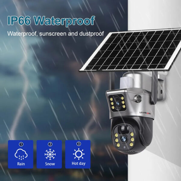 15418355459482ac LS VISION 4K 8MP Dual Screen Solar Camera Outdoor Wireless 4G/WiFi PTZ Dual Lens Security Protection Auto Tracking CCTV Cameras