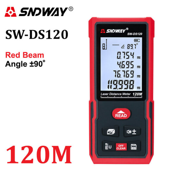 154b6026d69c66b9 SNDWAY Laser Meter 50m 70m 100m 120m Rangefinder Digital Range Finder Trena Roulette Ruler Distance Measuring Tape