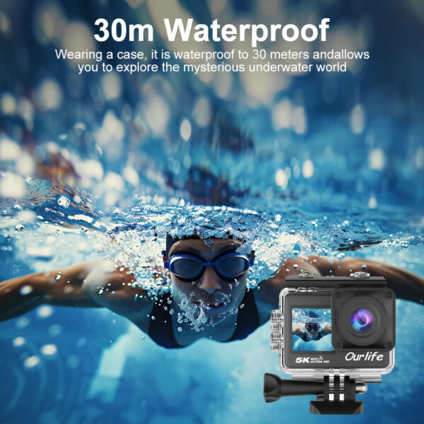 154d9e6a444696cd Ourlife 5K30FPS Action Camera 2.0'' Touch LCD 170° DVR 30M Waterproof Remote Control 5X Zoom Helmet WiFi 4K60FPS Sport Camera