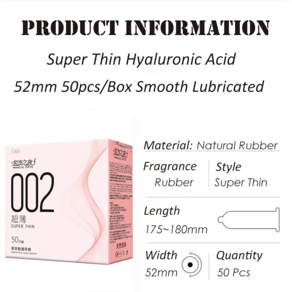 15594e822675412e 50pcs/Box Ultra Thin Lubricated Condoms Natural Rubber Latex Penis Sleeve Sex Shop
