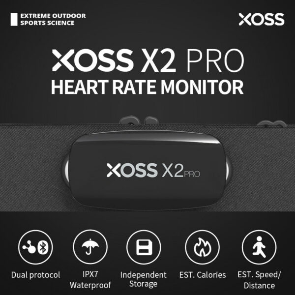 XOSS X2 Pro Heart Rate Independent Record Chest Strap HRM Monitor Bluetooth ANT+ Health Fiess Smart Bicycle Sensor