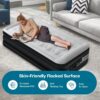 15855e74499239ff Panana Twin Air Mattress with Built in Electric Pump, Height 18.5" Comfort Blow up Inflatable Guest Air Bed Airbed with Flocked Top, Storage Bag for Family, Home, Camping