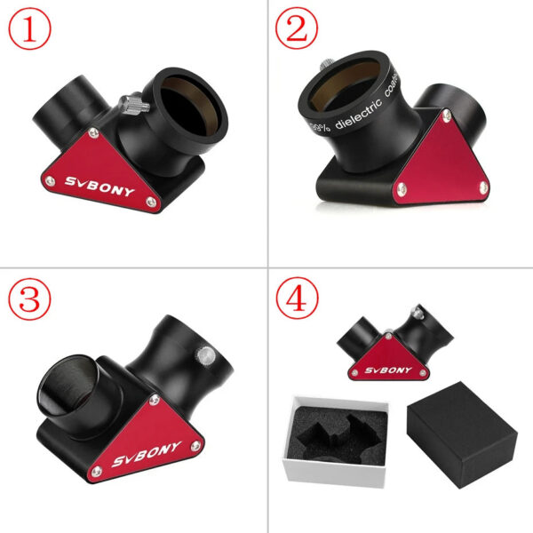 SVBONY SV188P Telescope 1.25'' 90 Degree Dielectric Mirror Diagonal 99% Reflectivity Dielectric Coatings