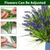 Artificial Plants Outdoor, 24PCS Lavender Artificial Flowers, UV Resistant Fake Flowers, Faux Flowers for Outdoor Planters for Home Garden Outside Porch Decor