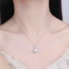 158ba880f9e6382c NeeTim 2Carat Moissanite Necklace For Women 100% Sterling S Sier With White Gold Plated Lab Diamond Jewelry Wedding Pendant
