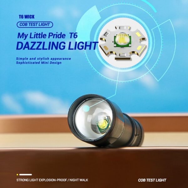 15908c5ac2fdd40c Mini Torch LED Rechargeable Portable USB Charging Flashlight High Power Bank Camping Waterproof Long Range Lantern