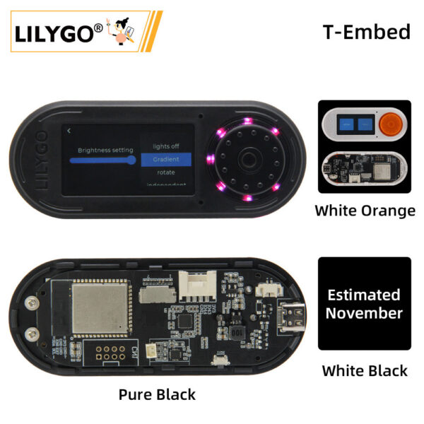 LILYGO® T-Embed ESP32-S3 Custom Control Panel ro Knob Embeddable Development Board With 1.9inch LCD Display Screen 16MB Flash