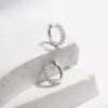 MODIAN D Color Moissanite Small Hoop Earrings 925 Sterling Silver Hollow Sparkling Ear Buckles For Women Wedding Fine Jewelry