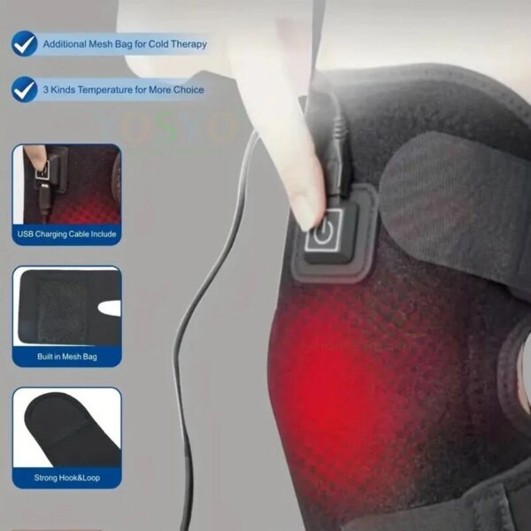 Electric Heating Pad USB Heated Brace Support for Arthritis Joint Old Cold Leg Knee Warmer